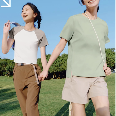 蕉下运动速干T恤棉宽松上衣女短袖户外夏徒步健身衣服户外打底衫