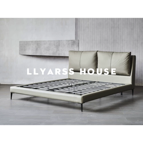 Llyarss lias/кожаная кровать/итальянский минималистский/2 метра*2 м.