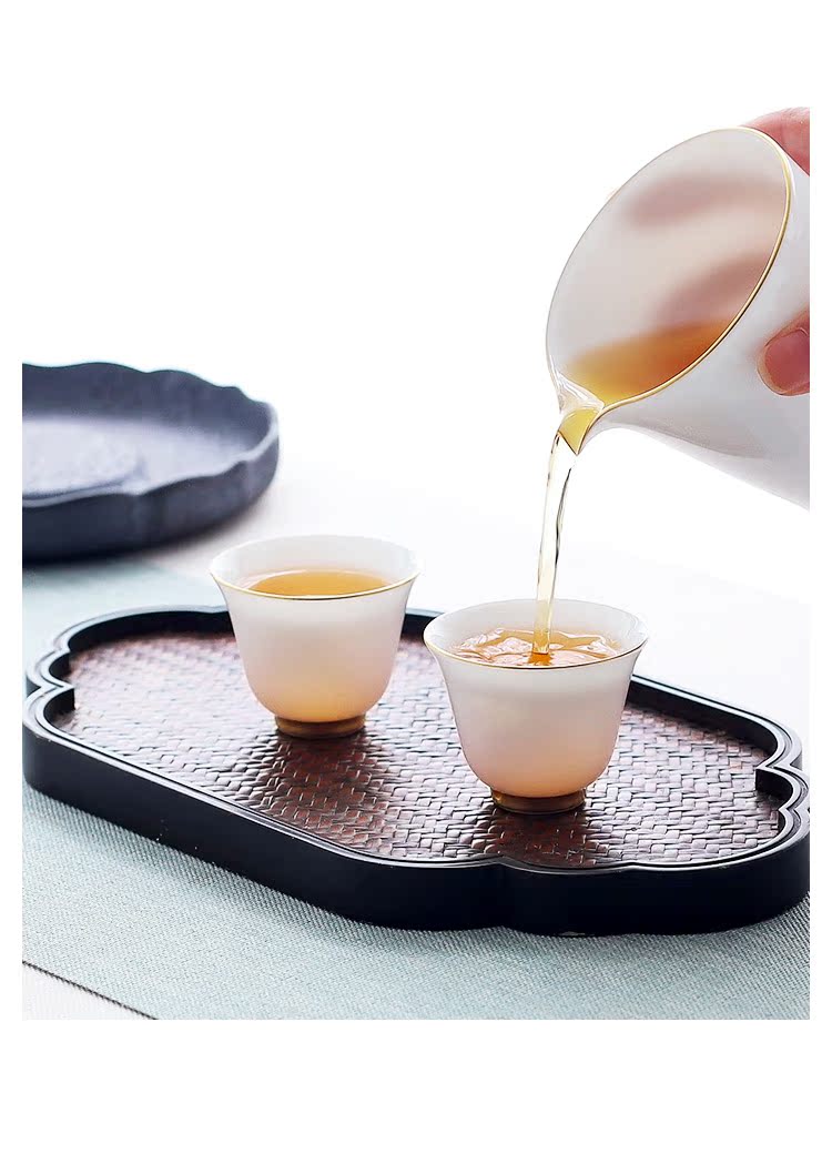 Household manual hand - made kung fu tea cup sample tea cup ceramic tea set, tea set master cup thin white porcelain