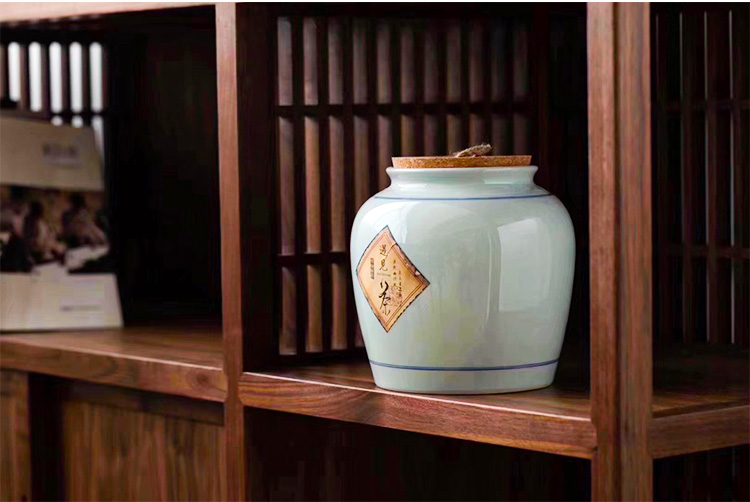 JingLan puer tea caddy fixings ceramic household storage tanks to receive storage tank seal tank of high - grade tea storehouse