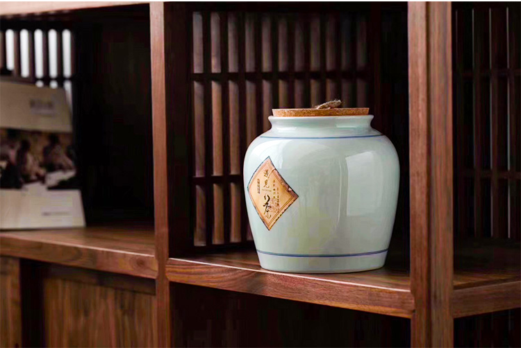 JingLan puer tea caddy fixings ceramic household storage tanks to receive storage tank seal tank of high - grade tea storehouse