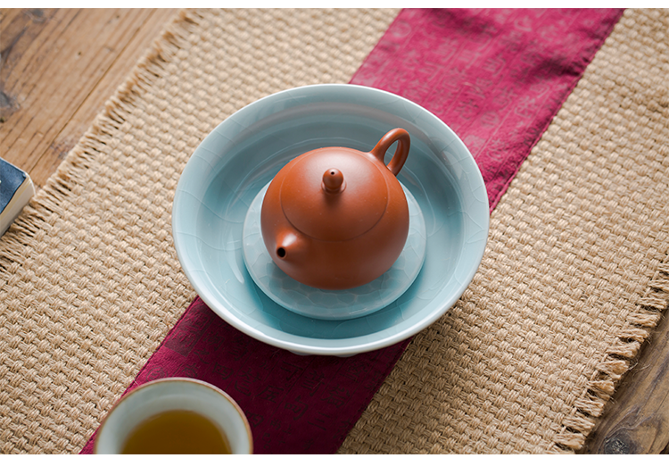 JingLan antique pot bearing circular bearing dry mercifully tea table thick plate of kung fu tea accessories barnacles TaoSheng water mat restoring ancient ways