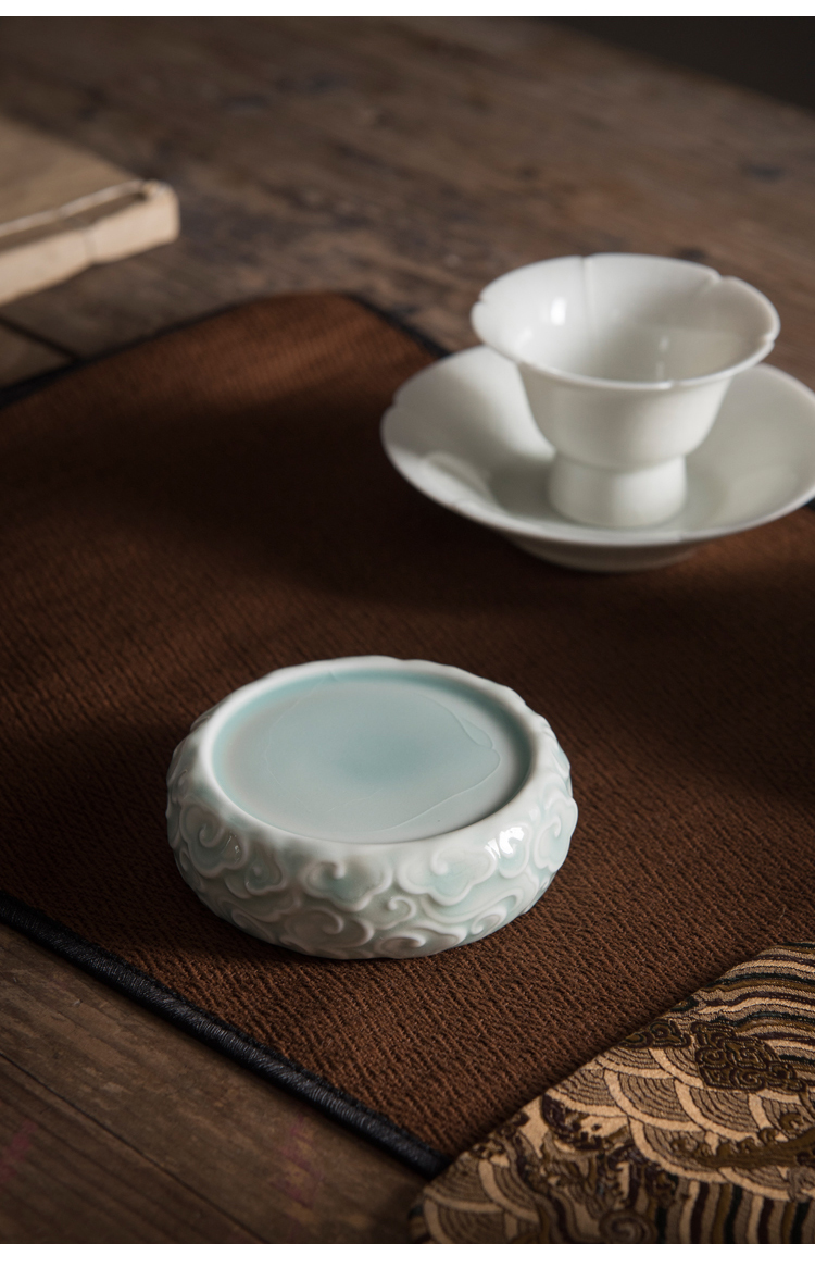 Good content of jingdezhen ceramic tea set furnishing articles xiangyun shadow home left up green tea sets tea accessories cover