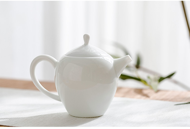 JingLan manual white porcelain of jingdezhen ceramic kung fu tea set the teapot teacup white porcelain bowl with tea, single pot of gift