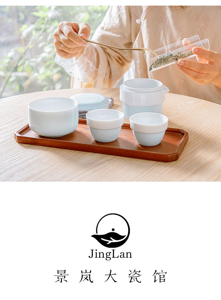 Good content of jingdezhen ceramic crack travel suit portable a pot of two cups of kung fu tea set is suing portable tea cup