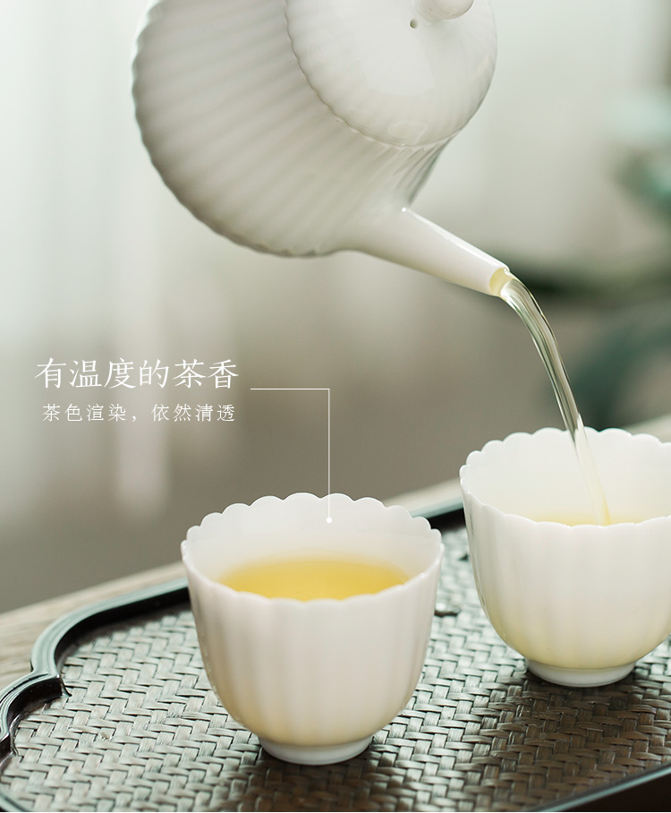 Single pot of Chinese ceramic teapot JingLan them thin body kung fu home cooked meal little teapot teacup tea set