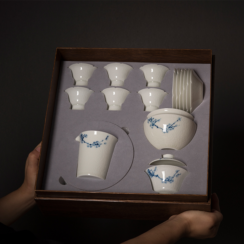 Good thing left up hand - made name plum kung fu tea cups suit household contracted crackle jingdezhen sample tea cup