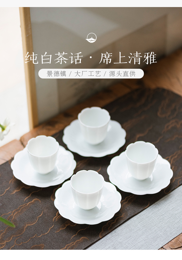 Good thing JingLan sample tea cup ceramic sample tea cup master cup melon leng cup single CPU household cup suit of jingdezhen