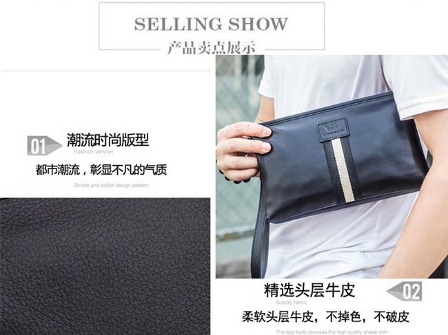 Túi xách chính hãng 2019 mới hợp thời trang nam clutch nam kinh doanh bình thường da mềm clutch da cặp - Túi của con người