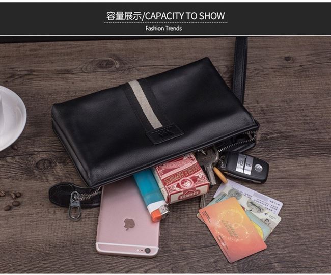 Túi xách chính hãng 2019 mới hợp thời trang nam clutch nam kinh doanh bình thường da mềm clutch da cặp - Túi của con người