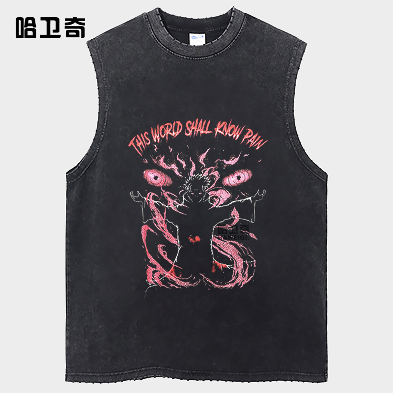 Anime Naruto Naruto Sasuke Naruto Cartoon Animation Printed Cotton Sleeveless Vest Vest T-Shirt
