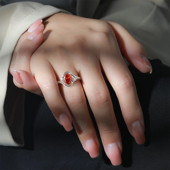 Live broadcast hot selling ice flower cut colorful diamond high carbon diamond pigeon egg ring women's fashion simple light luxury jewelry
