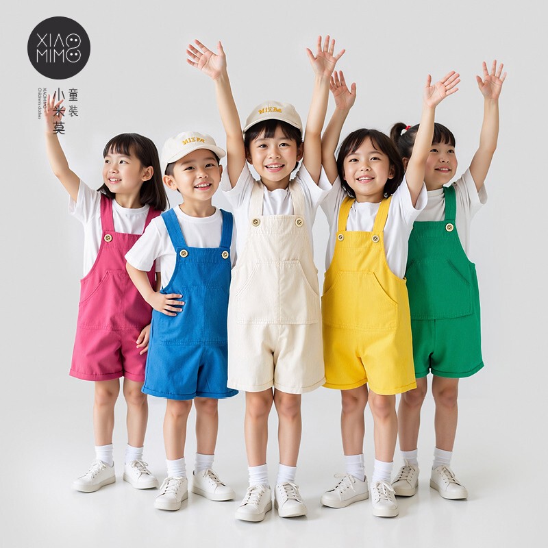 Baby Suspenders Shorts Summer Children's Day Performance Costume Elementary School Cheerleading Uniform Dance Graduation Photo Parent-Child Baby Suspenders Shorts Summer Children's Day Performance Costume Elementary School Cheerleading Uniform Dance Graduation Photo Parent-Child