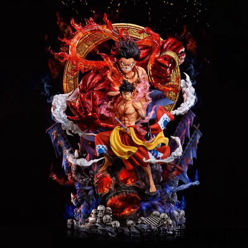 One Piece Fudo Ming Wang Wano Country Ghost God Sakura Luffy Figure Statue Model Toy Desktop Case