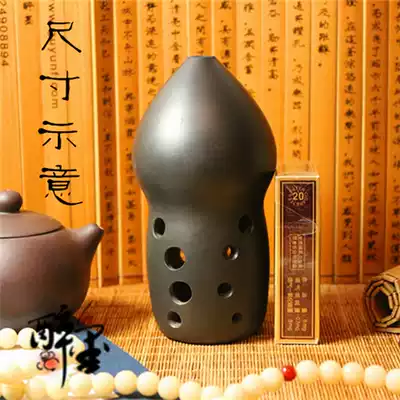 (Drunk Mo Gu Yunfang) Yin's Tao Xun ten holes the original color antique red pottery gourd