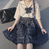 Seaweed JK uniform dress dress genuine Japanese college style high waist plaid skirt pleated skirt female student school uniform