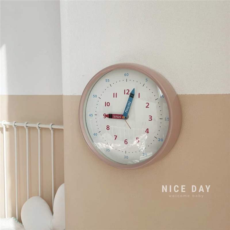 Korean in Children's Room Ultra-quiet Creative Wall Clock Bedroom Household Decoration Clock Kindergarten School School School