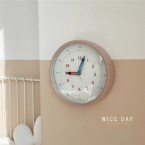 Korea ins childrens room ultra-quiet creative wall clock bedroom home decoration clock kindergarten primary school student recognition table