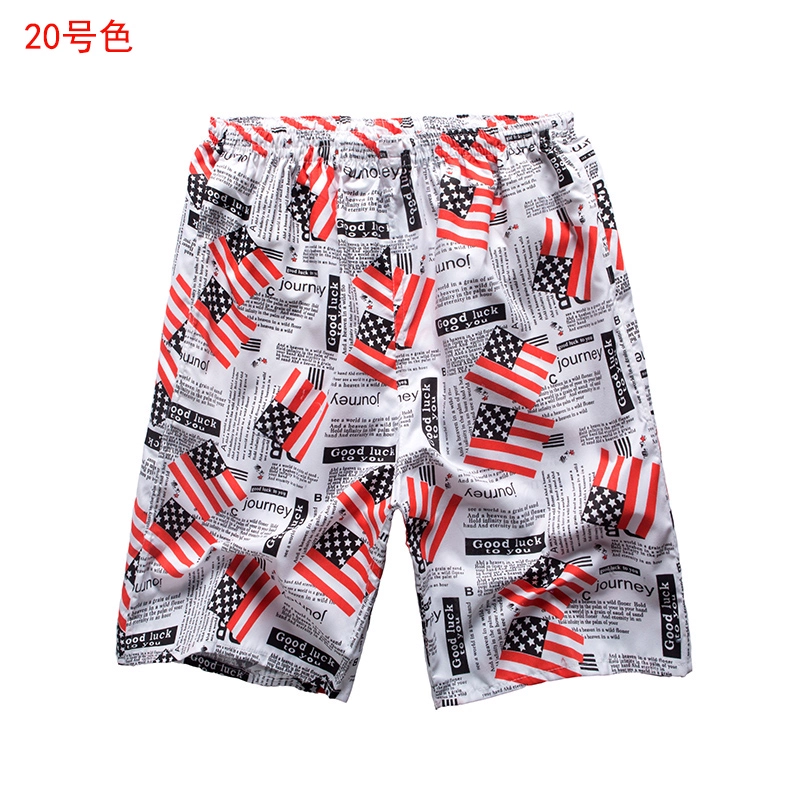 Mùa hè quần lửng nam đi biển giản dị năm điểm quần short thể thao bảy điểm quần lớn quần bơi pyjama quần thun nam