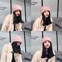  Japan ins mohair wool hat Japanese all-match warm Korean version of the face-showing small thick knitted hat womens autumn and winter tide