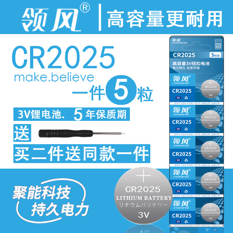 Lead Wind CR2025 button Batteries Pince fos Nissan Nissan Sunshine Car Key Remote Control 3V Lithium battery