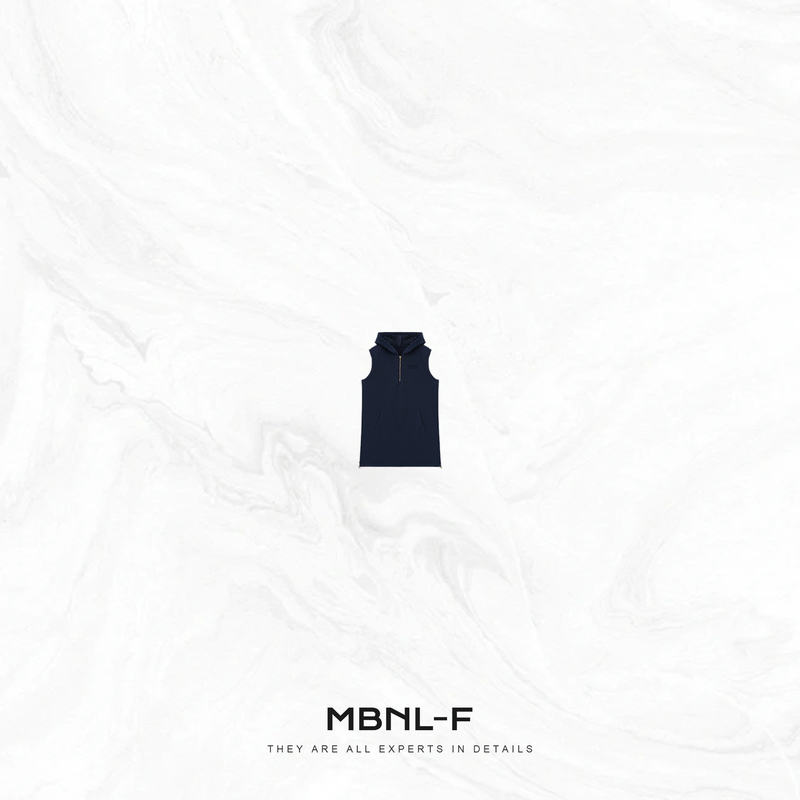 Clearance Sale Mbnl-F "Miu Series Dress" Half-Zip Hooded Sleeveless Dress Qin Lei Jn-Qz411 Clearance Sale Mbnl-F "Miu Series Dress" Half-Zip Hooded Sleeveless Dress Qin Lei Jn-Qz411