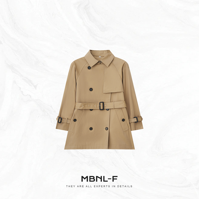 Qin Lei Women's Clothing "Qianchuan Windbreaker" Simple Black Khaki Commuter Jacket Xm-Fy2054