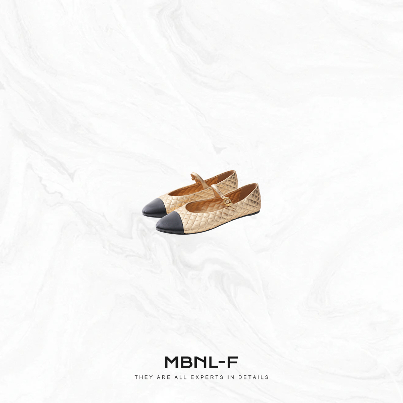 Mbnl-F "Ribbed Jenny" 100% Metal Cowhide Leather Color-Blocked Round-Toe Casual Shoes Qin Lei Xm-Xxz9072