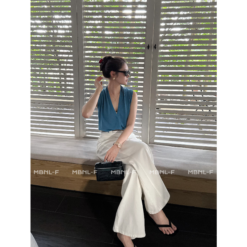 Mbnl-F "Paper Skin Vest" Modal Blend Slimming Loose Sleeveless Vest Qin Lei Xm-Xbx5636
