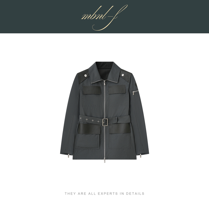 Mbnl-F Qin Lei Women's Clothing "Retro Leather Patchwork" Sheepskin Shoulder Patch Design Versatile Jacket Xy-Wy7003 Mbnl-F Qin Lei Women's Clothing "Retro Leather Patchwork" Sheepskin Shoulder Patch Design Versatile Jacket Xy-Wy7003