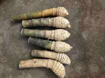 Wild bamboo root bamboo root material pipe handle bamboo root string beads left and right DIY carving hand handle play material carving