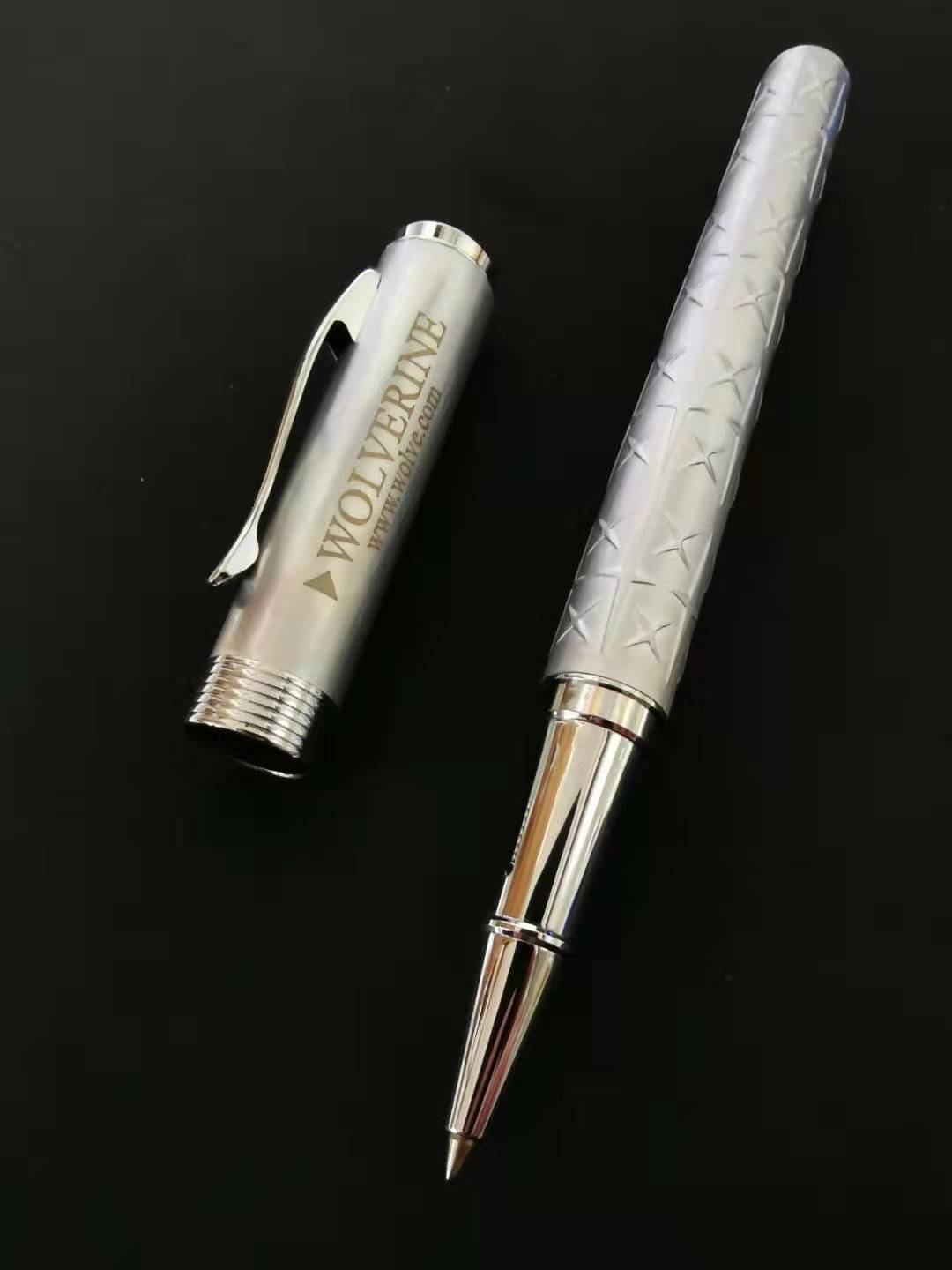 WOLVERINE metal embossed gold steel wolf ballpoint pen thick full metal ballpoint pen silver signature pen