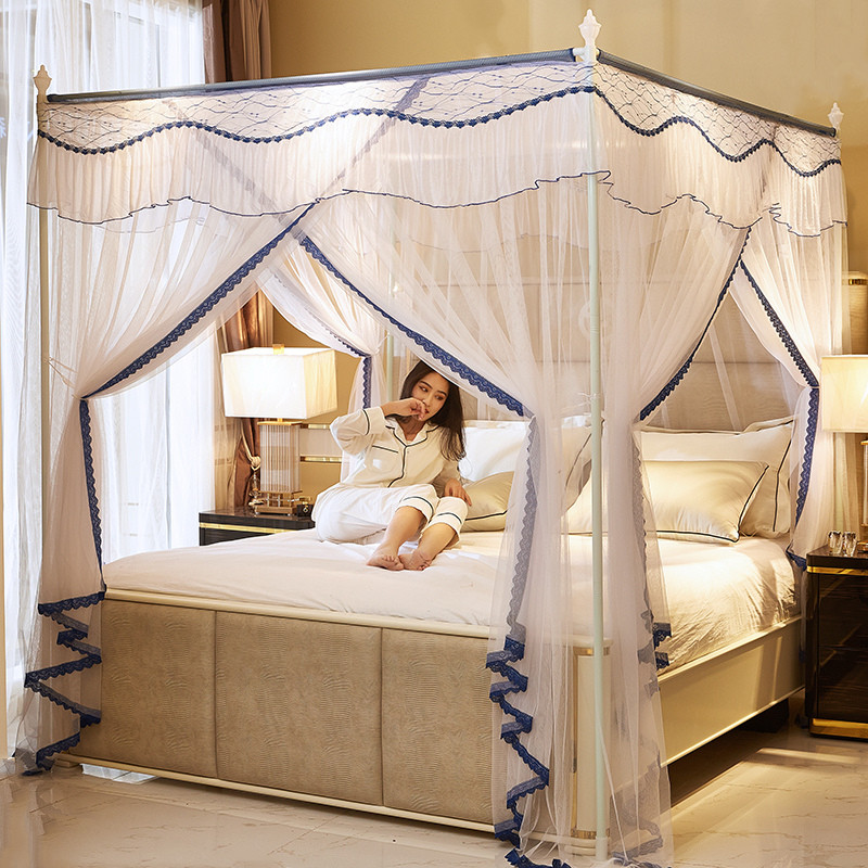 New Landing Court Mosquito Nets Home Fairy Wind 1 8 Bed Three Doors Thickened Encryption Bracket Princess 1 5 Bed Mantle