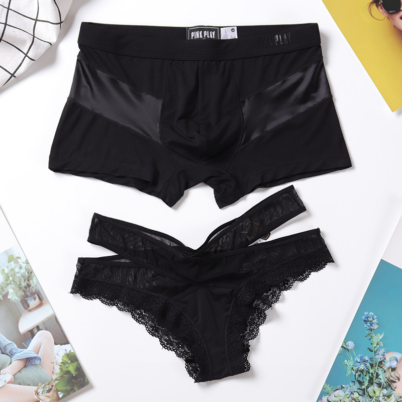 Mudianfensa panties female couples sexy transparent men's pair cute sexy temptation hot lace inside