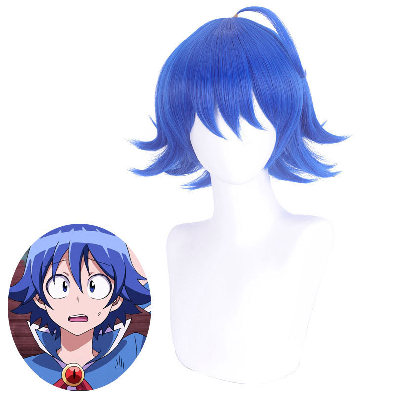 Inoue-Kun Is Obsessed with It. Suzuki Inoue Cos Wig Dark Blue Reverse Curl Versatile Short Hair