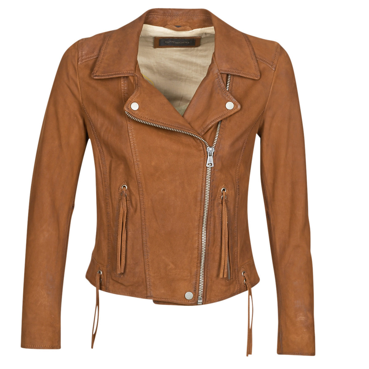 Кожаная куртка oakwood（皮衣）女装女士短款夹克外套 皮衣 春季 棕色63619-0508