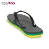 Обувь, пляжные сланцы, черно-желтые летние тапочки