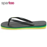 Обувь, пляжные сланцы, черно-желтые летние тапочки