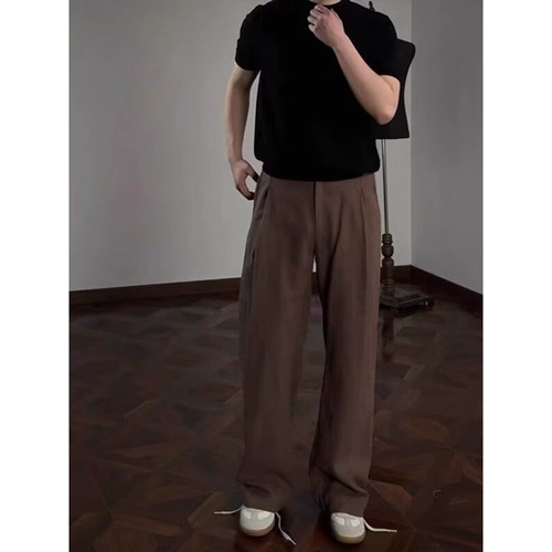 Абрикосовые летние легкие и тонкие шелковые штаны для отдыха, свободный крой