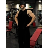 Белый спортивный приталенный жилет для спортзала, футболка без рукавов, в американском стиле