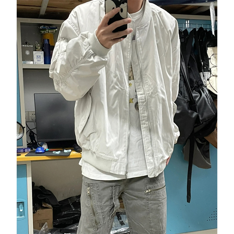 Alpha Ma1 Pilot Jacket for Men, Spring and Autumn, Deconstructed Design, American Baseball Style, Trendy Brand, Padded Shoulder, Short Jacket