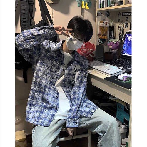 Осенняя мужская рубашка, в американском стиле