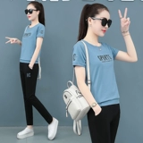 Хлопковый летний спортивный костюм, комплект, большой размер, 2020 года