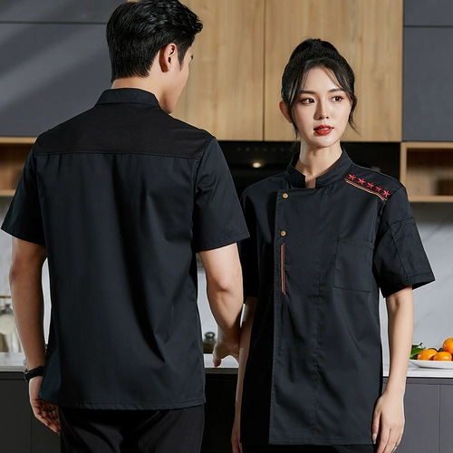Шеф -повар отеля рабочую одежду пользователь ресторан ресторан ресторан кафетерий выпекать горячее горшок для барбекю -ресторан летний стенд -Опл -воротник короткие рукава