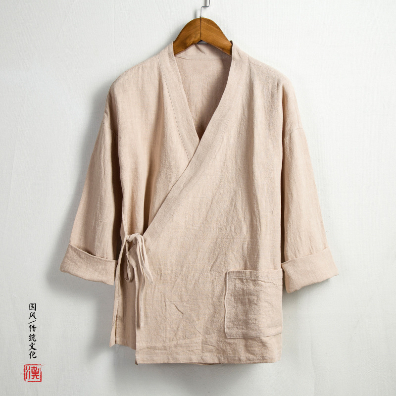 Купить Мужское летнее ханьфу, ретро куртка, топ, китайский стиль, из ...