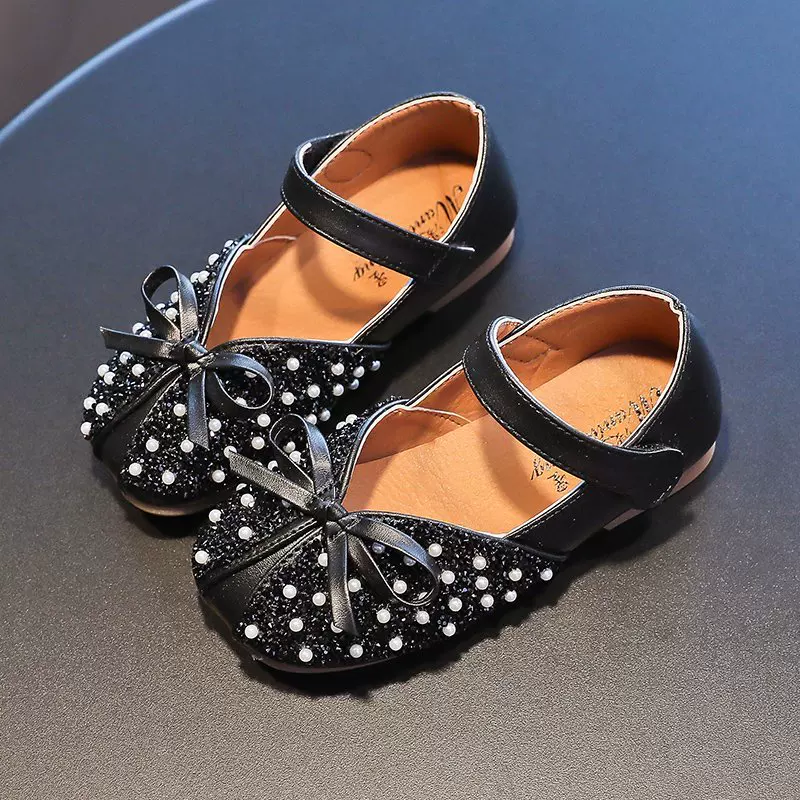 [Tmall] Детские кристальные туфли детские одинарные туфли 2020 осень новые кристаллы сверкающие принцессы туфли для девочек из кожи для старших детей