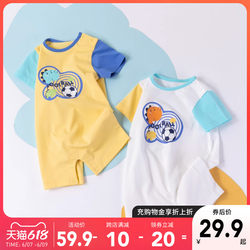 Beibeiyi baby clothes jumpsuit short-sleeved summer thin section male and female baby romper pajamas cotton summer dress