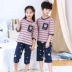 Beibeiyi Bộ Đồ Ngủ Bé Trai Và Bé Gái Bộ Cotton Nguyên Chất Trẻ Em Bộ Đồ Lót Cotton Xuân Thu Trẻ Em Hộ Gia Đình Quần Áo Phù hợp với trẻ em