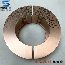 Spot bronze semicircular door handle Black glass door round handle Double door matching door handle handrail