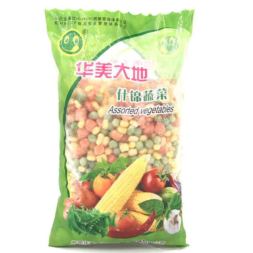 Huamiu frozen mixed vegetable grain 1kg fresh grains vegetable corn carrot sweet green bean peas